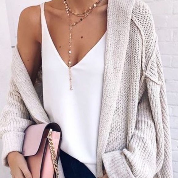 Tops - White Low Back Tank Top